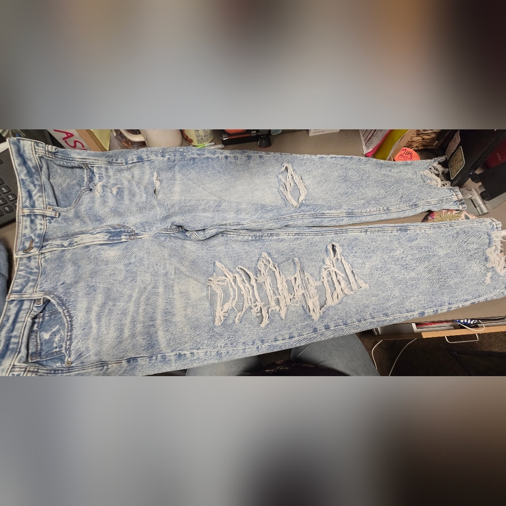 American Eagle Outfitters Blue Mom Jeans, 18 Regular